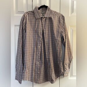 Joseph Abboud - Men’s Non-Iron Brown Check Button Down Shirt